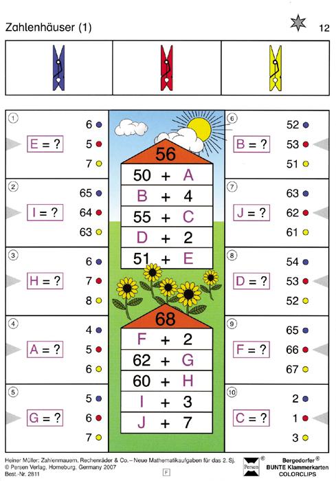 Zahlenmauern, Zahlenhäuser, Rechenräder, Rechendreiecke | Backwinkel