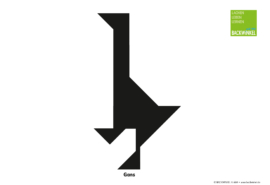 Tangram-Figur „Gans“ Tangram-Vorlage „Gans“