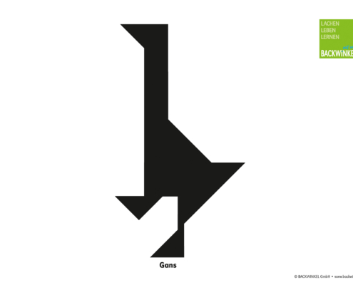 Tangram-Figur „Gans“ Tangram-Vorlage „Gans“