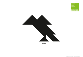 Tangram-Figur „Geier“ Tangram-Vorlage „Geier“