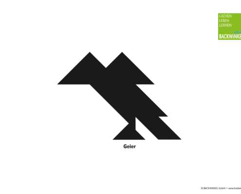 Tangram-Figur „Geier“ Tangram-Vorlage „Geier“
