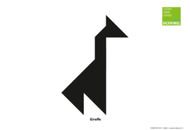 Tangram-Figur „Giraffe“ Tangram-Vorlage „Giraffe“