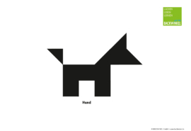 Tangram-Figur „Hund“ Tangram-Vorlage „Hund“