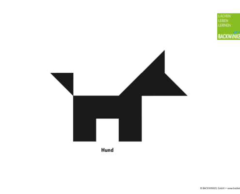 Tangram-Figur „Hund“ Tangram-Vorlage „Hund“