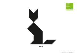Tangram-Figur „Katze“ Tangram-Vorlage „Katze“