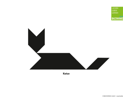 Tangram-Figur „Katze liegend“ Tangram-Vorlage „Katze liegend“