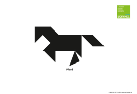 Tangram-Figur „Pferd“ Tangram-Vorlage „Pferd“