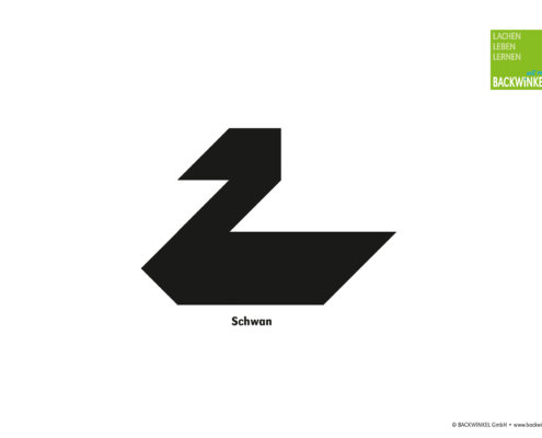 Tangram-Figur „Schwan links“ Tangram-Vorlage „Schwan links“