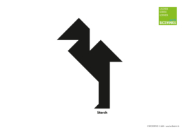 Tangram-Figur „Storch“ Tangram-Vorlage „Storch“