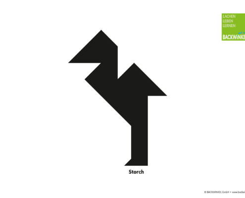 Tangram-Figur „Storch“ Tangram-Vorlage „Storch“