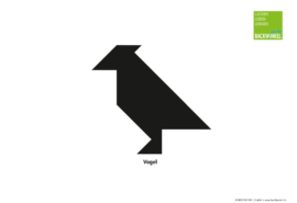 Tangram-Figur „Vogel“ Tangram-Vorlage „Vogel“