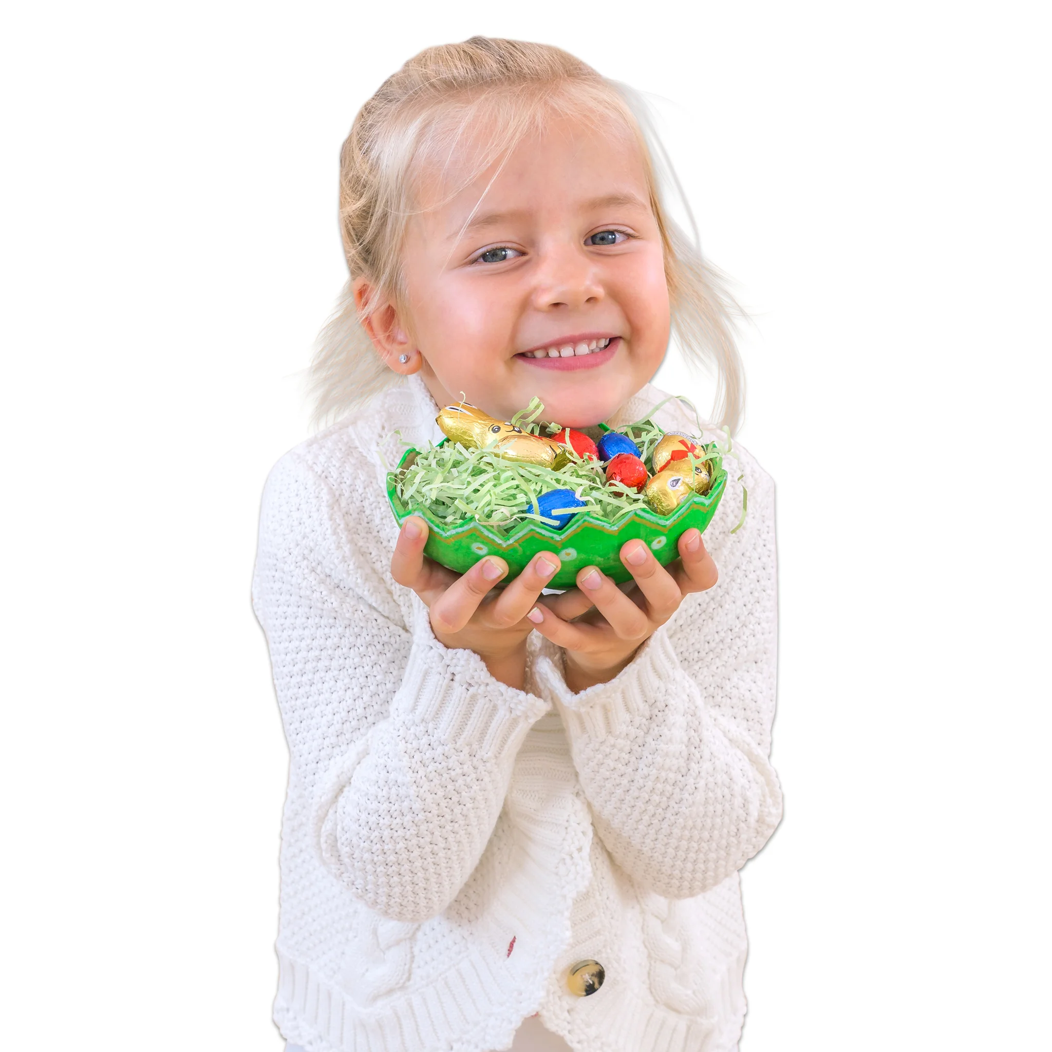 Ostern, Schokoladen-Eier, Niedliches Mädchen, Osterkorb, Körnerfüllung