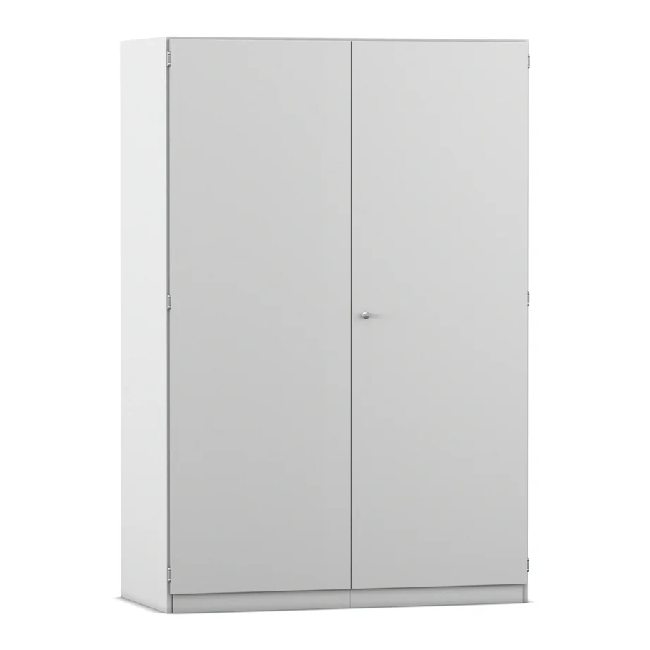 Schrank, Zweiflügelig, Grau, Metallschrank, Schrank mit Türgriff
