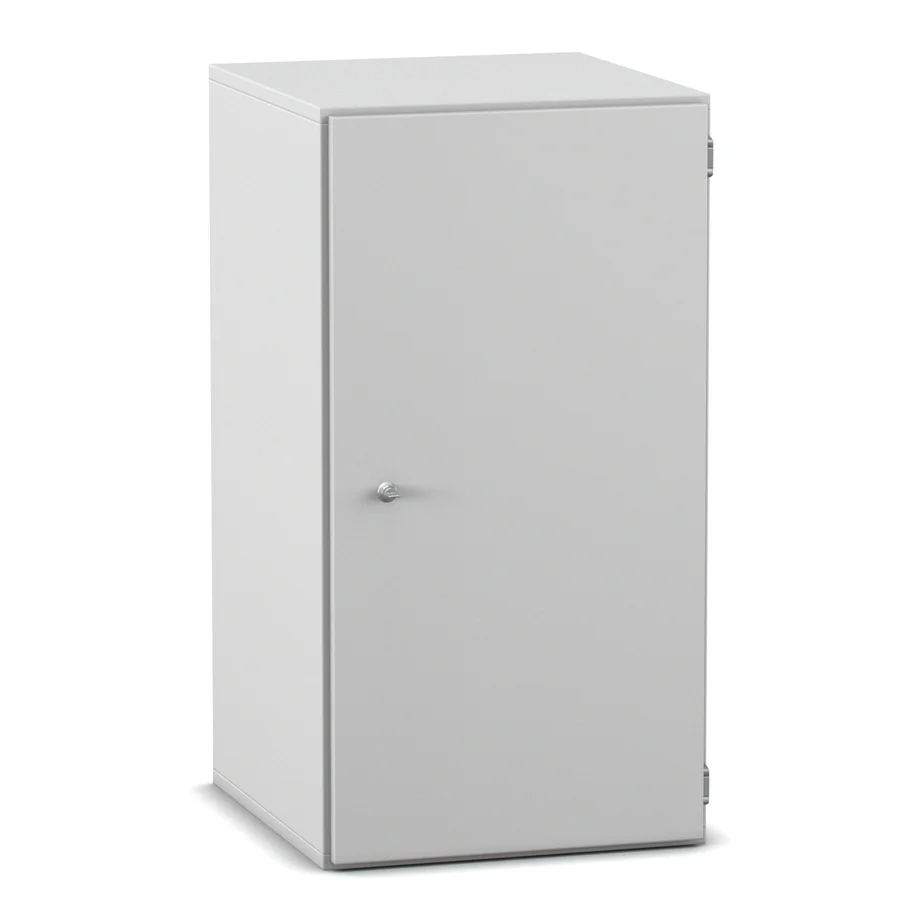 Kabinett, Schrank, Metall, Einbautür, weiß