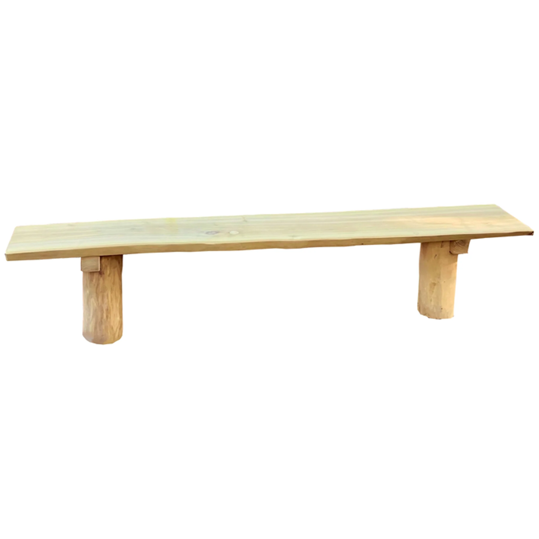 Holzbalkenbank, Holzbank, Sitzbank, Naturholz, industrieller Stil