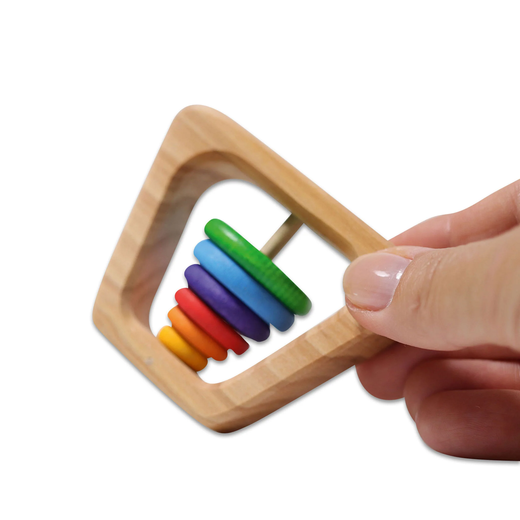 Würfelspiel, Holzrahmen, Regenbogen, Stab aus Holz, Kinderspielzeug