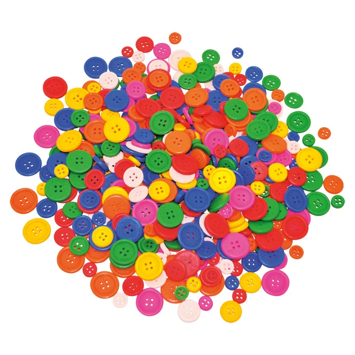 Knöpfe, Bunte Knöpfe, Mehrfarbig, Rundknöpfe, Kunststoffknöpfe