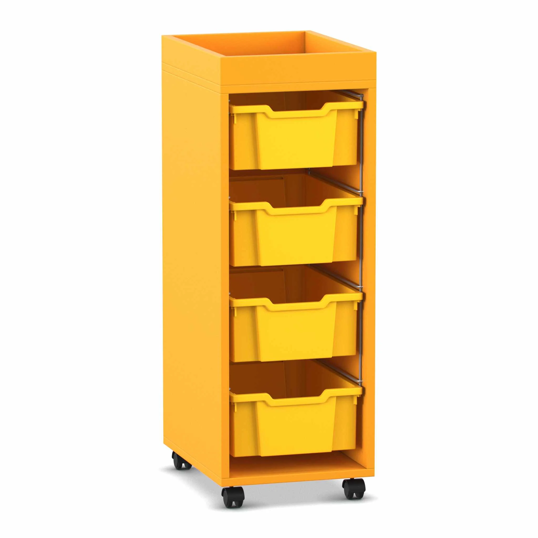 Schränk, Rollcontainer, Gelb, Kästen, Rollen