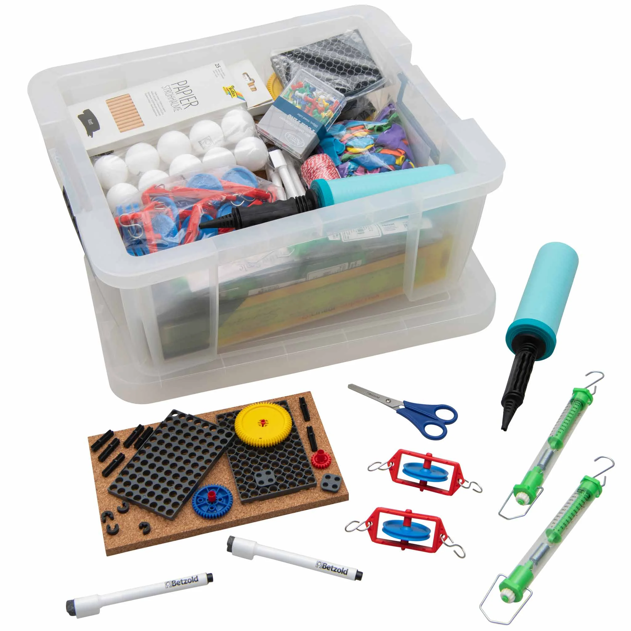 Bausatz, Bastelset, Experimentierkit, Klemmbausteine, Werkzeugtasche