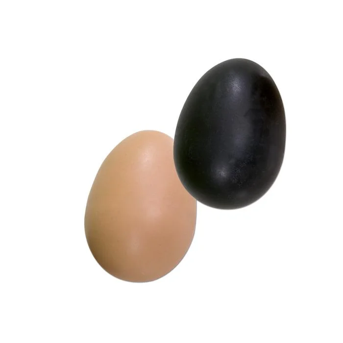 Schüttel-Eier, 2 Ergänzungs-Eier mit dunkleren Tönen in Schwarz und Braun