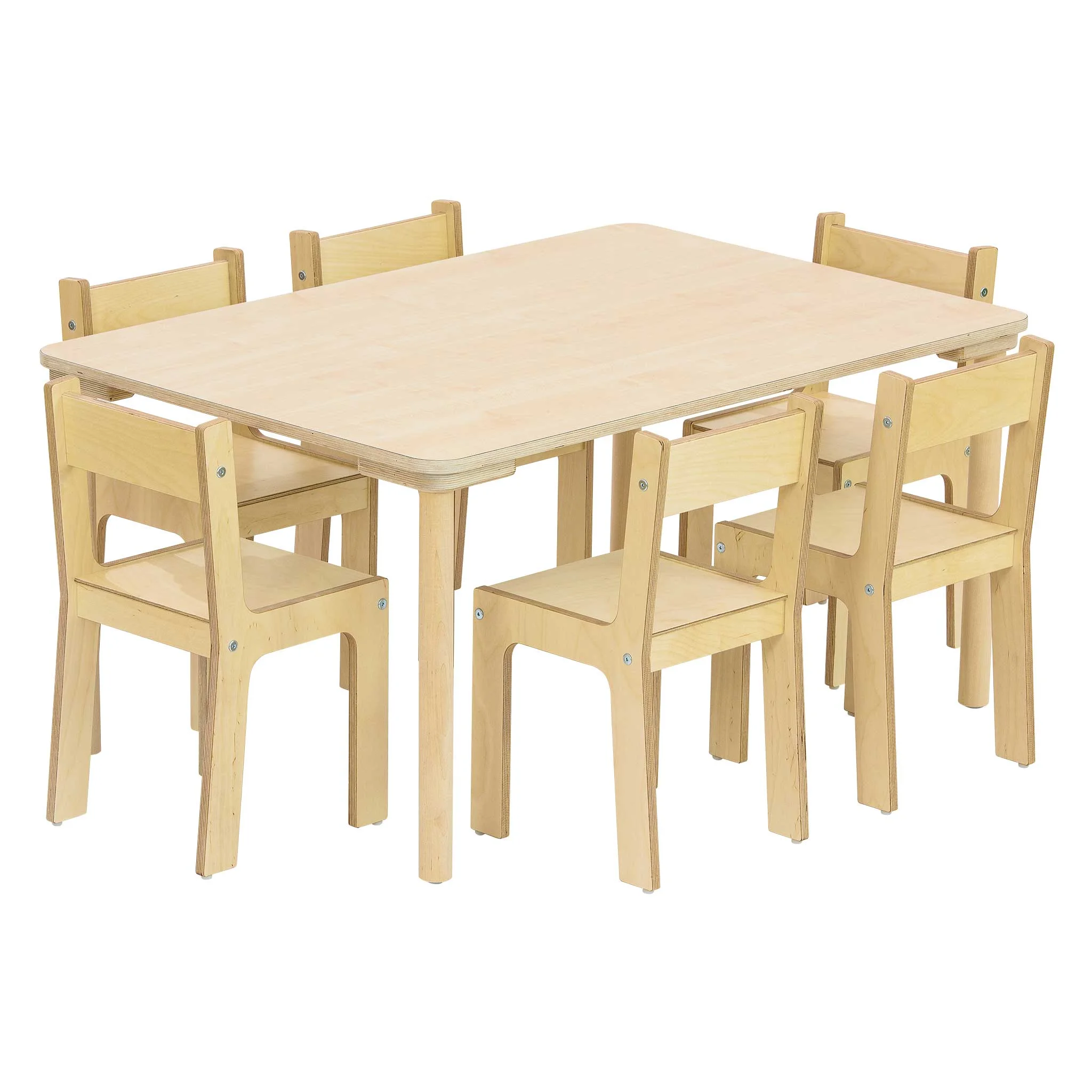Set Baccus mit Rechteck-Tisch, Eiche