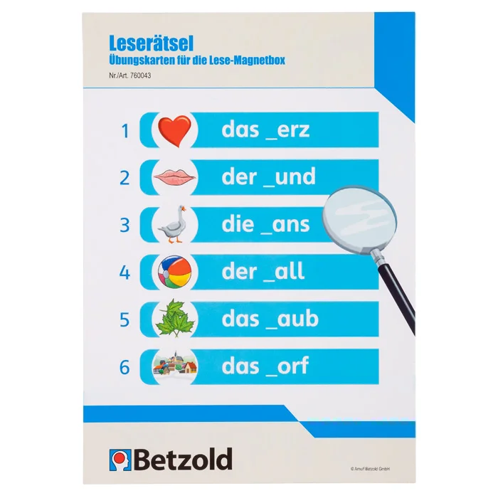 Lernkarten, Lese-Magnetbox, Magnetbox, Deutsch, Bildkarten
