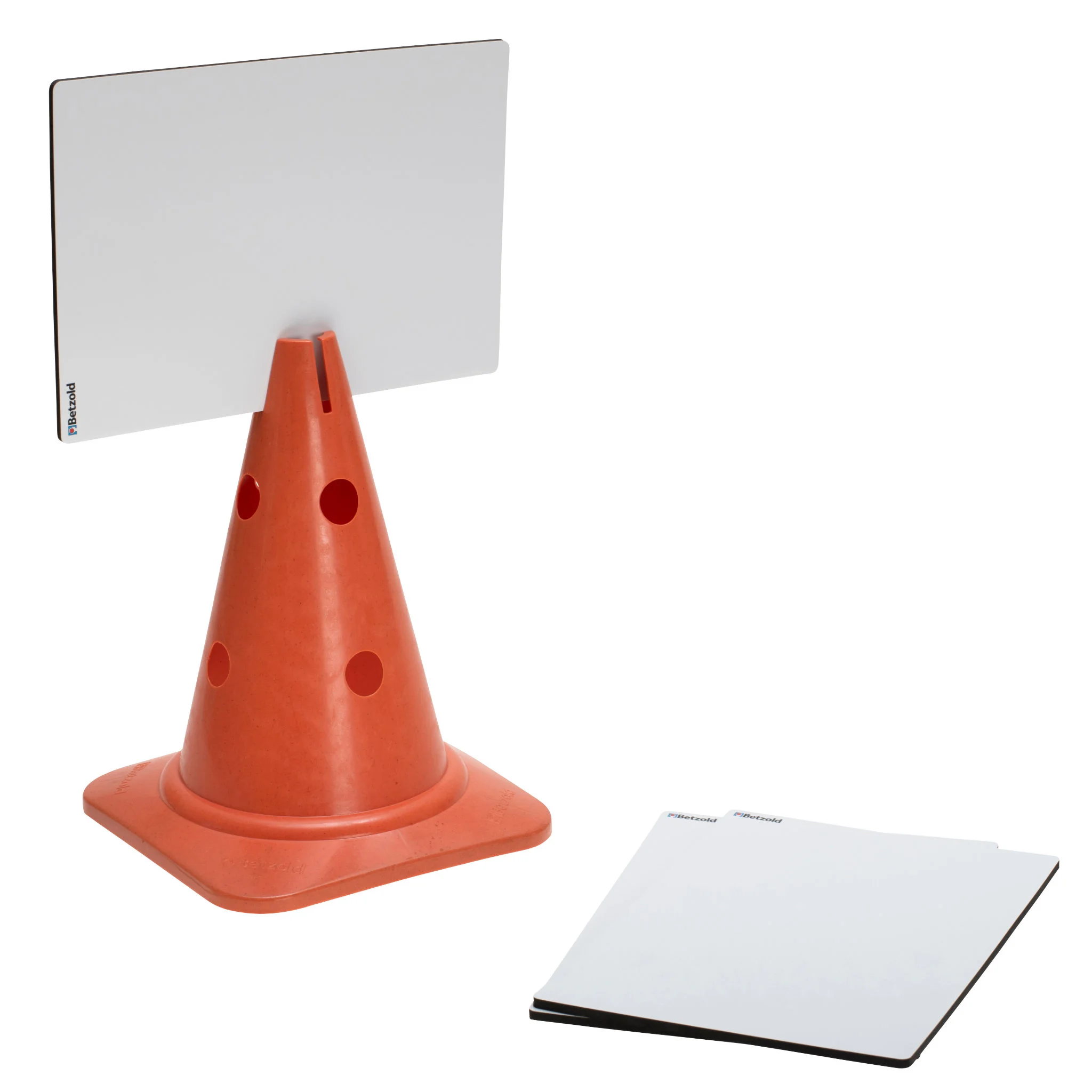 orange cone, Verkehrskegel, Kegelständer, Whiteboard, Tafel mit Lochungen