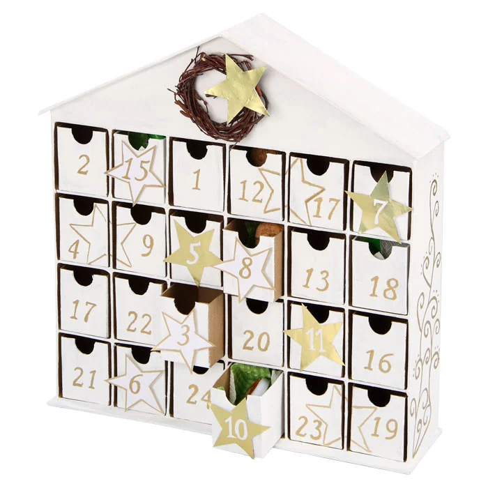 Adventskalender, Kleinteile, Holz, Sterne, Türchen