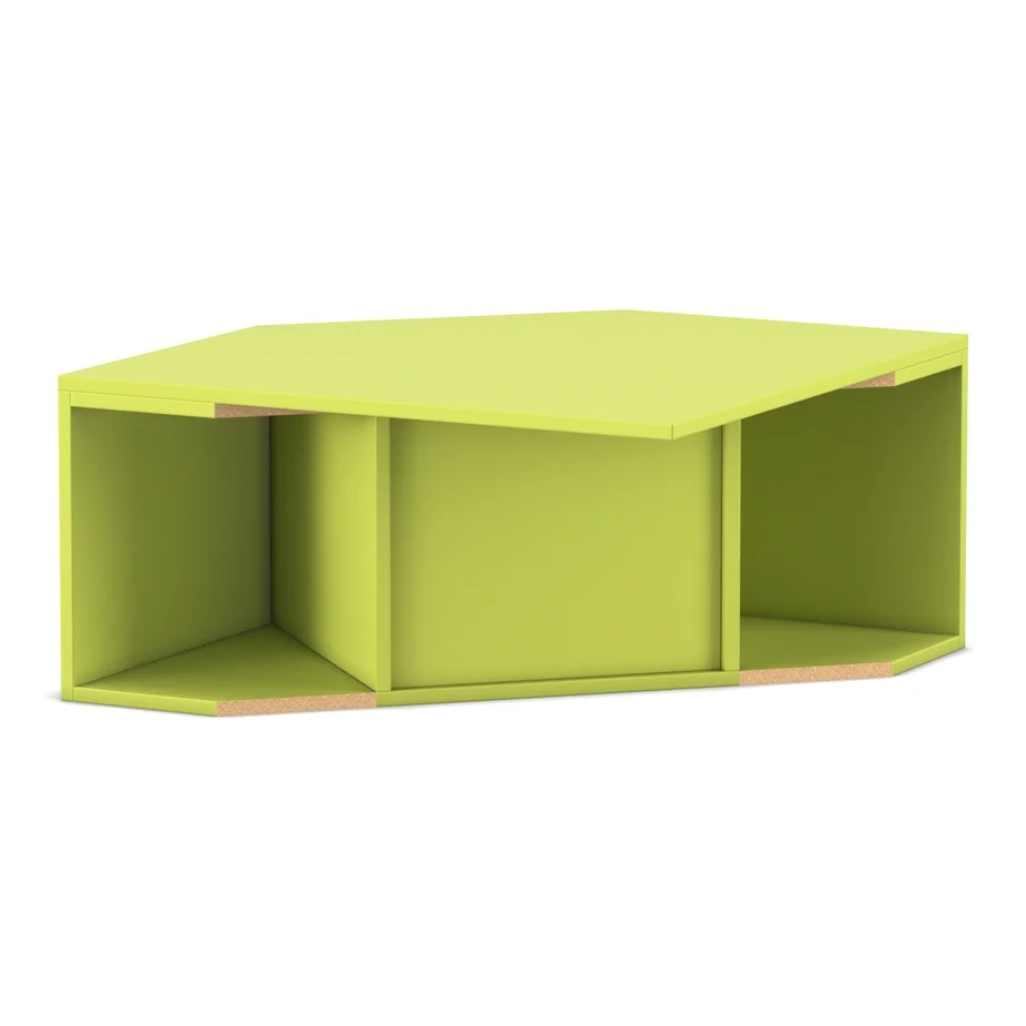 Couchtisch, Aufbewahrungskasten, hellgrün, offene Fächer, modular