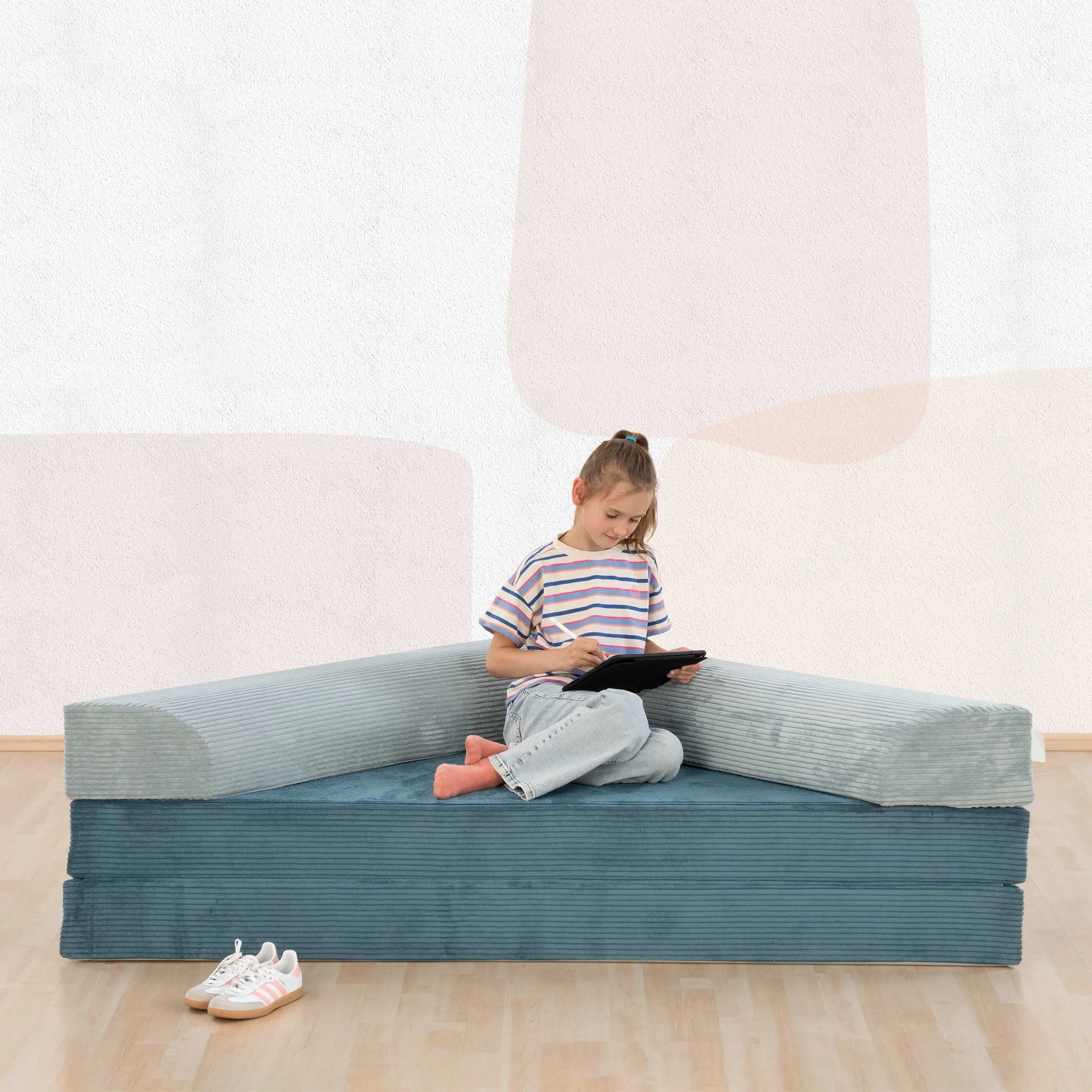 Bodenmatte, Sitzkissen, Kinderkissen, Strukturstoff, Strukturiertes Kissen