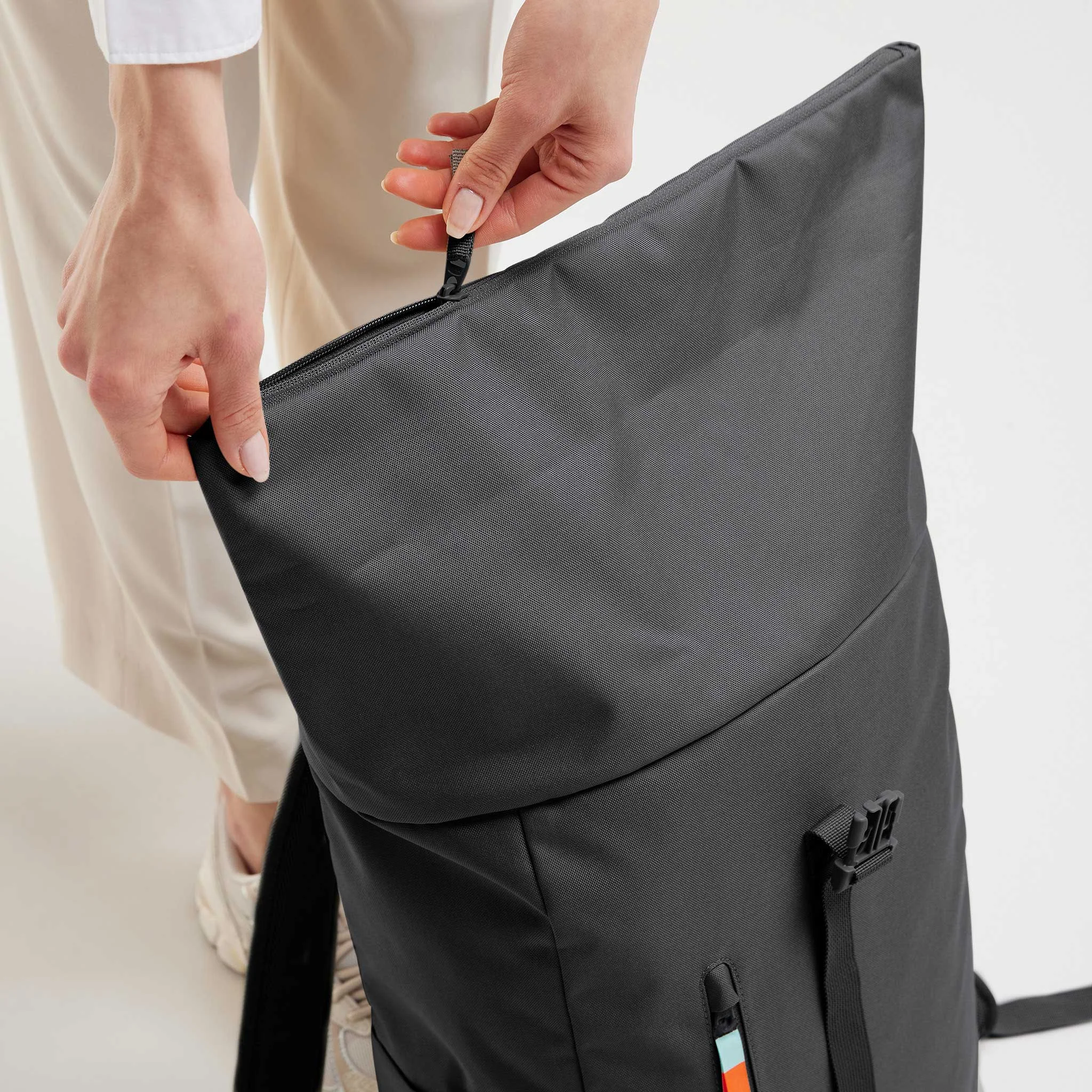 Rucksack, Backpack, Tasche, Reißverschluss, Schwarz