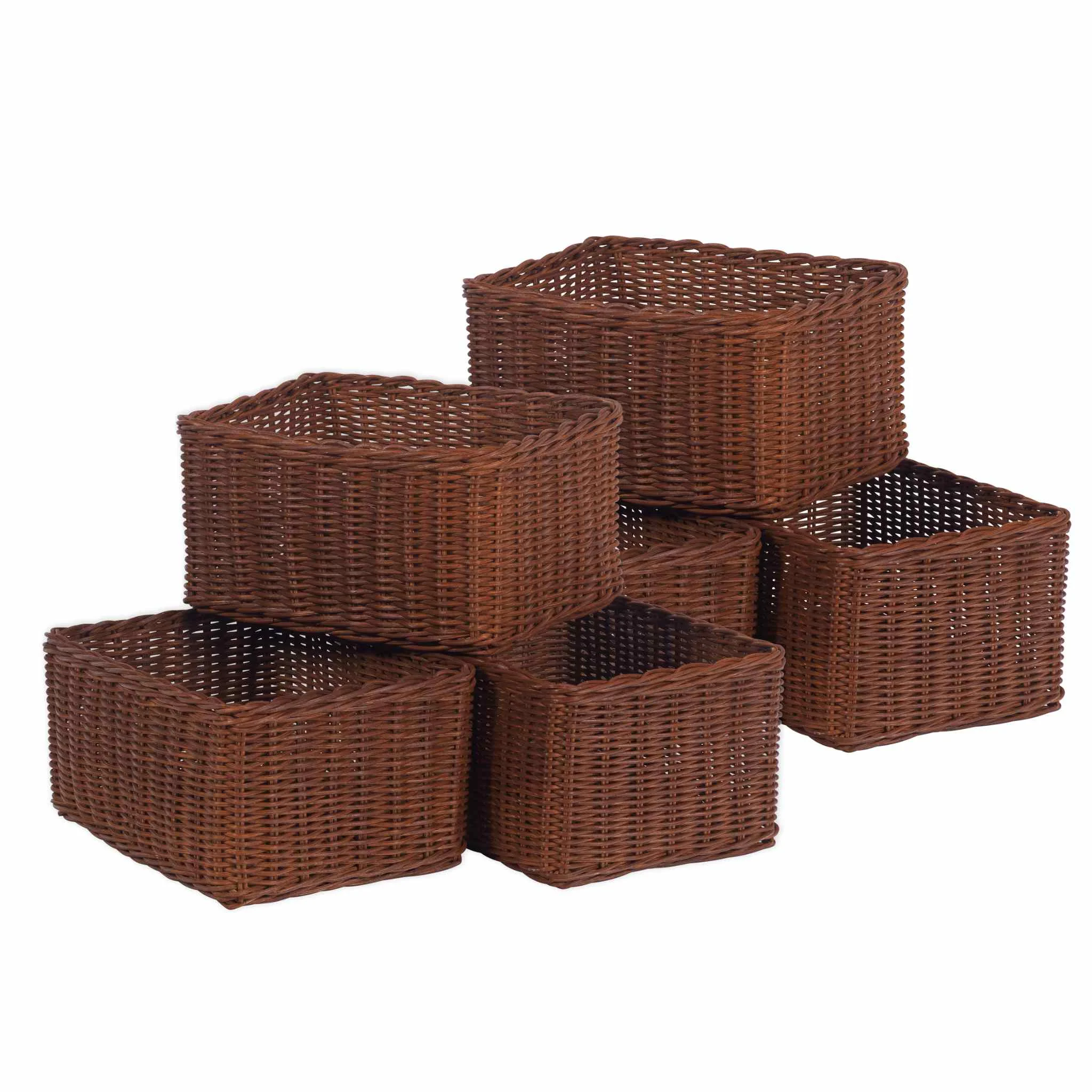 Wäschekorb, Korb, Rattan, braun, Aufbewahrungskorb