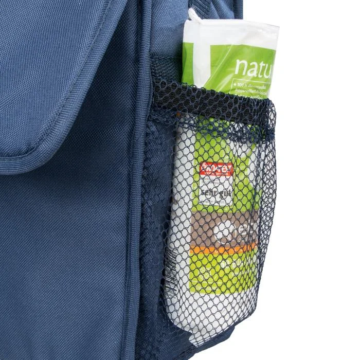 Rucksack, Meshentasche, Seitentasche, Trinkflaschenhalter, Blau