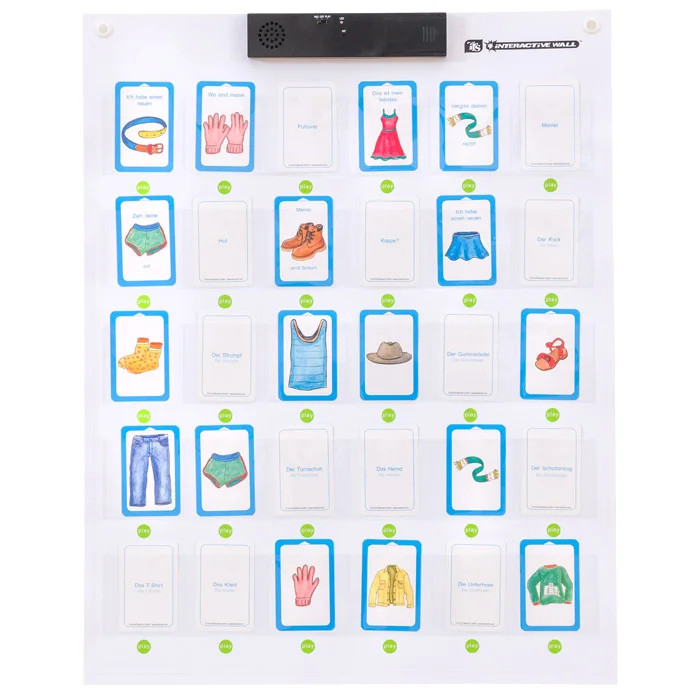 karten, wochenkarte, lernkarten, kleidung, kindern