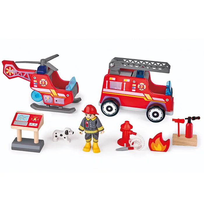 Feuerwehr, Feuerwehrspielzeug, Helikopter, Feuerwehrauto, Figurenset