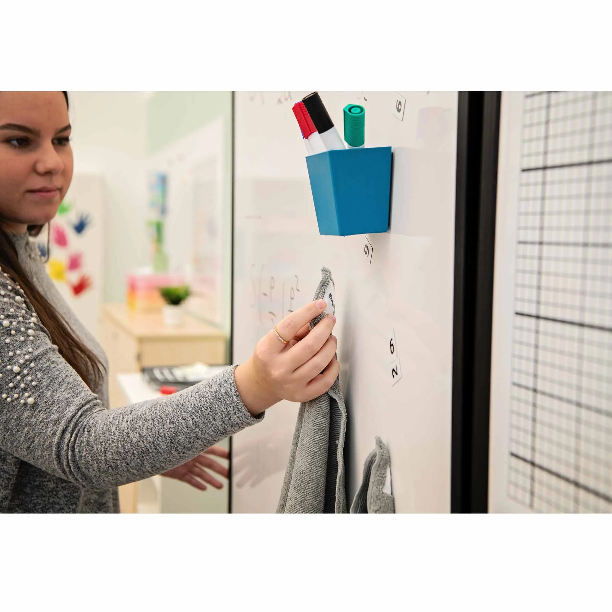whiteboard, magnetic, board, towel, marker