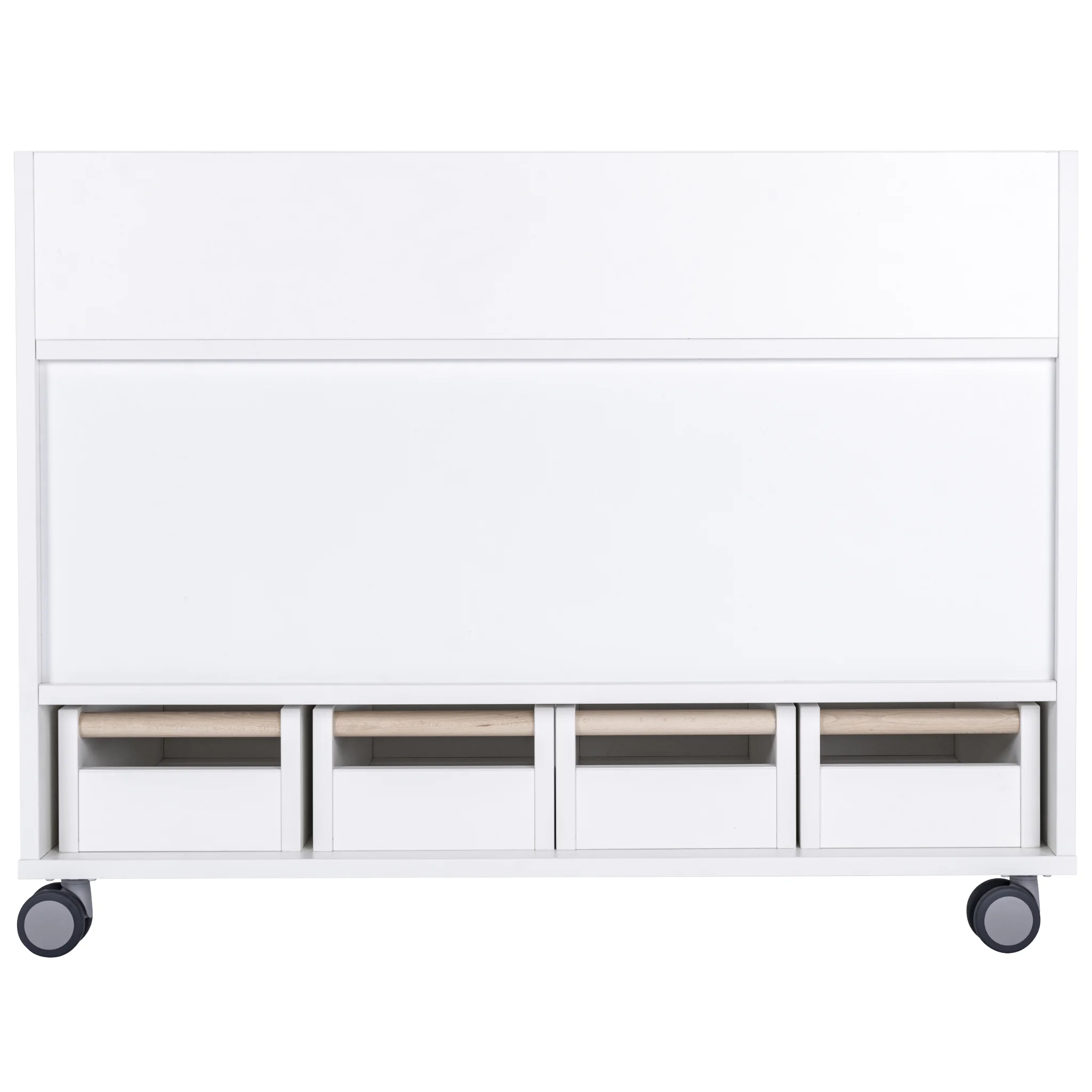 Küche, Schubladen, Rollwagen, Weiß, Holzgriffe