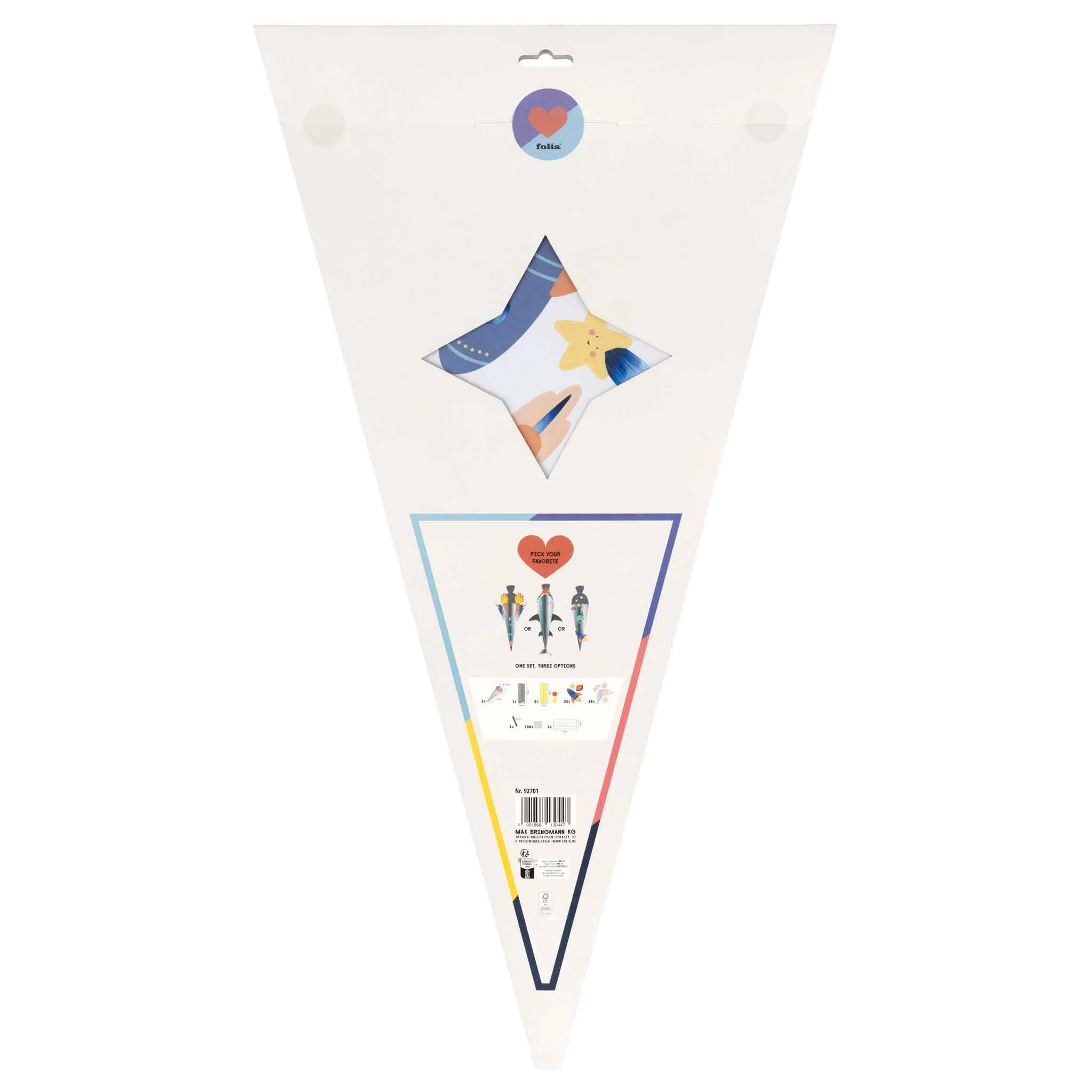 Deko-Girlande, Wimpelkette, Papier, Maritim, 4-farbig