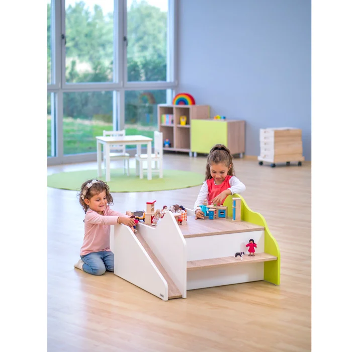 Kinderzimmer, Kletterbrett, Holzspielzeug, Baukasten, Spielstufe