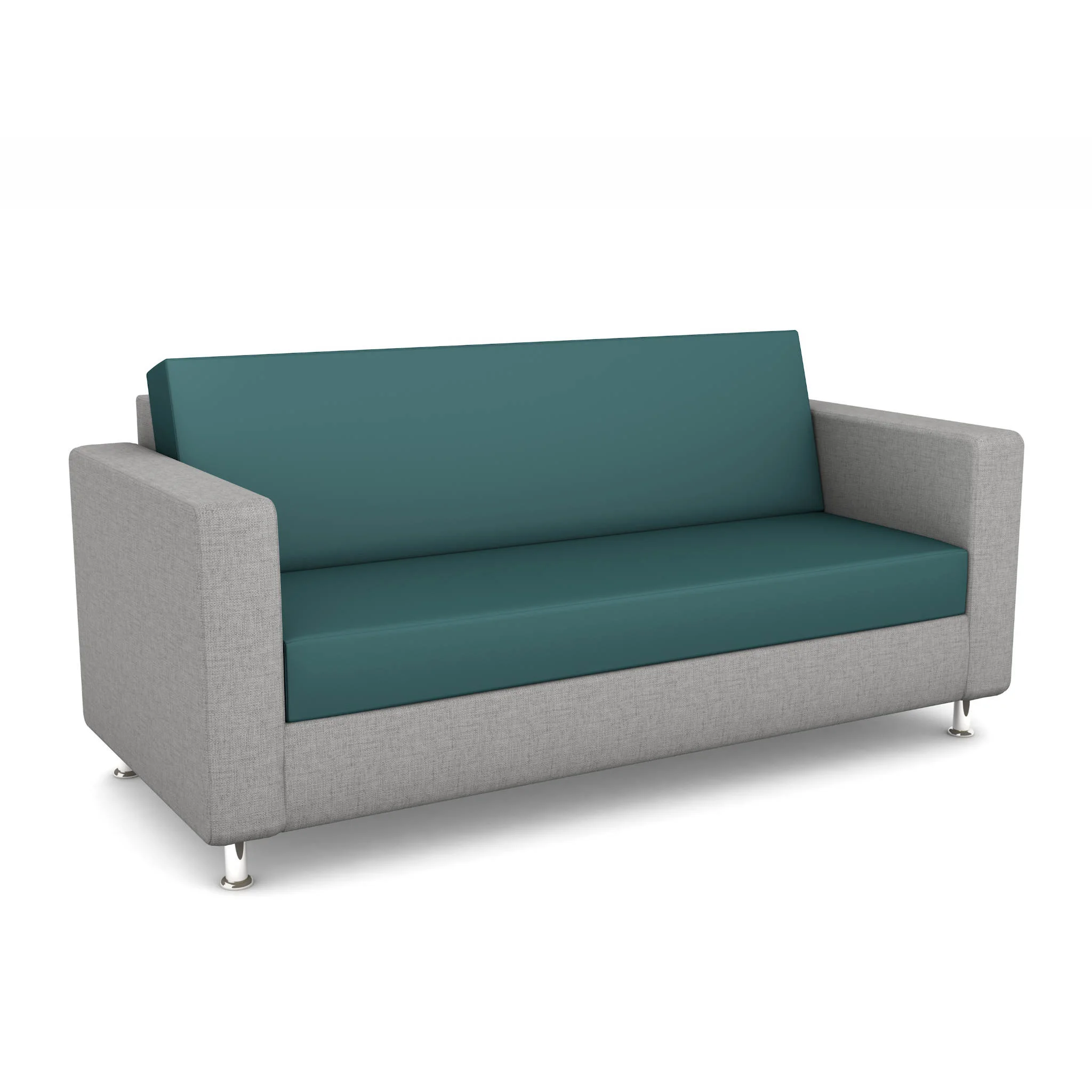 Sofa, Zweisitzer, Grau, Teal Rückenlehne, Stoffbezug