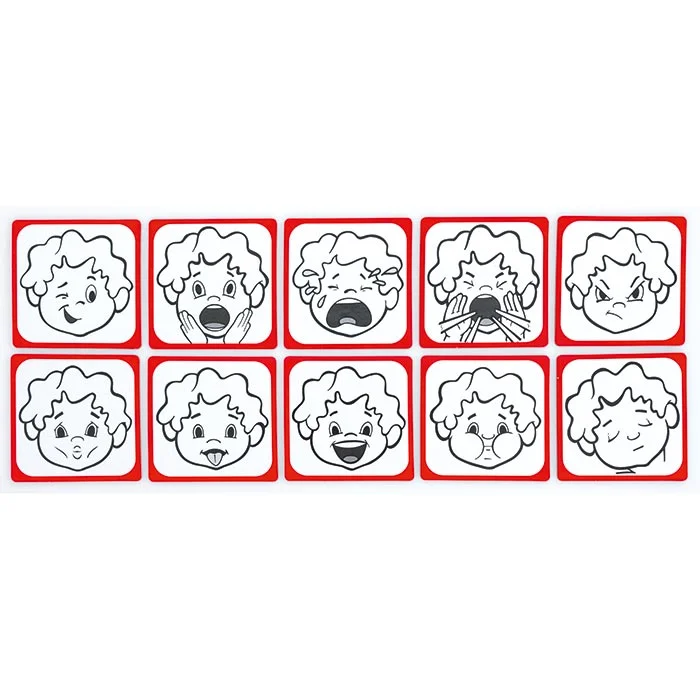 kindergesicht, ausdrucke, gesichter, gesichterreihe, schildkarten