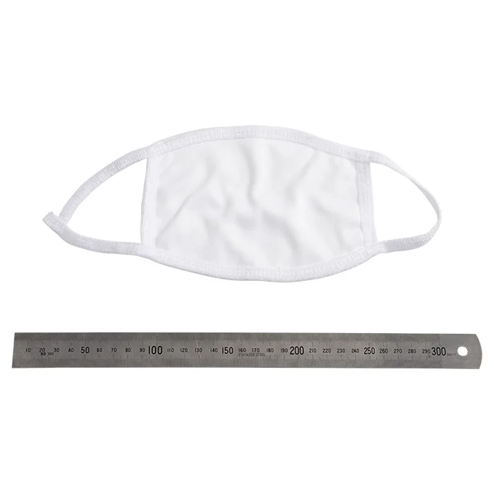 Mundschutz, Stoffmaske, weiß, Ohrenbänder, Maßstab