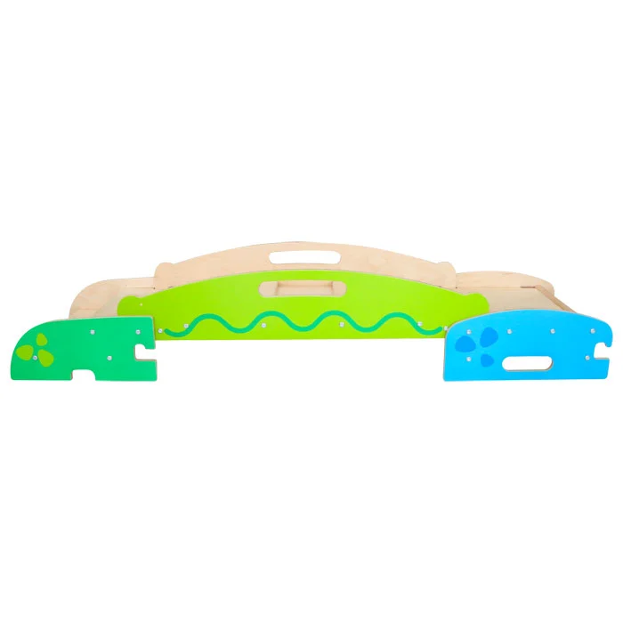 Kinderwagenbrücke, Holzspielzeug, Bunt, Wellenmuster, Lernspielzeug