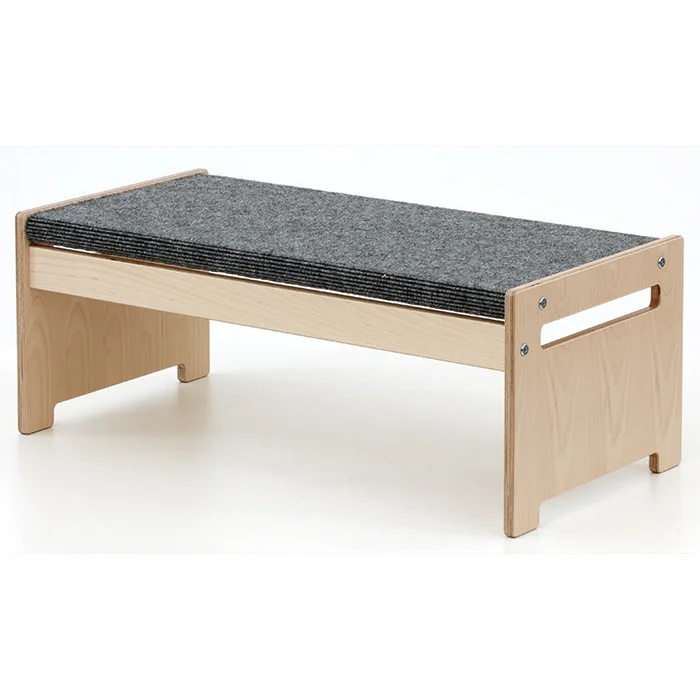 Step stool, Wooden, Carpeted, Low staircase, Foot stool