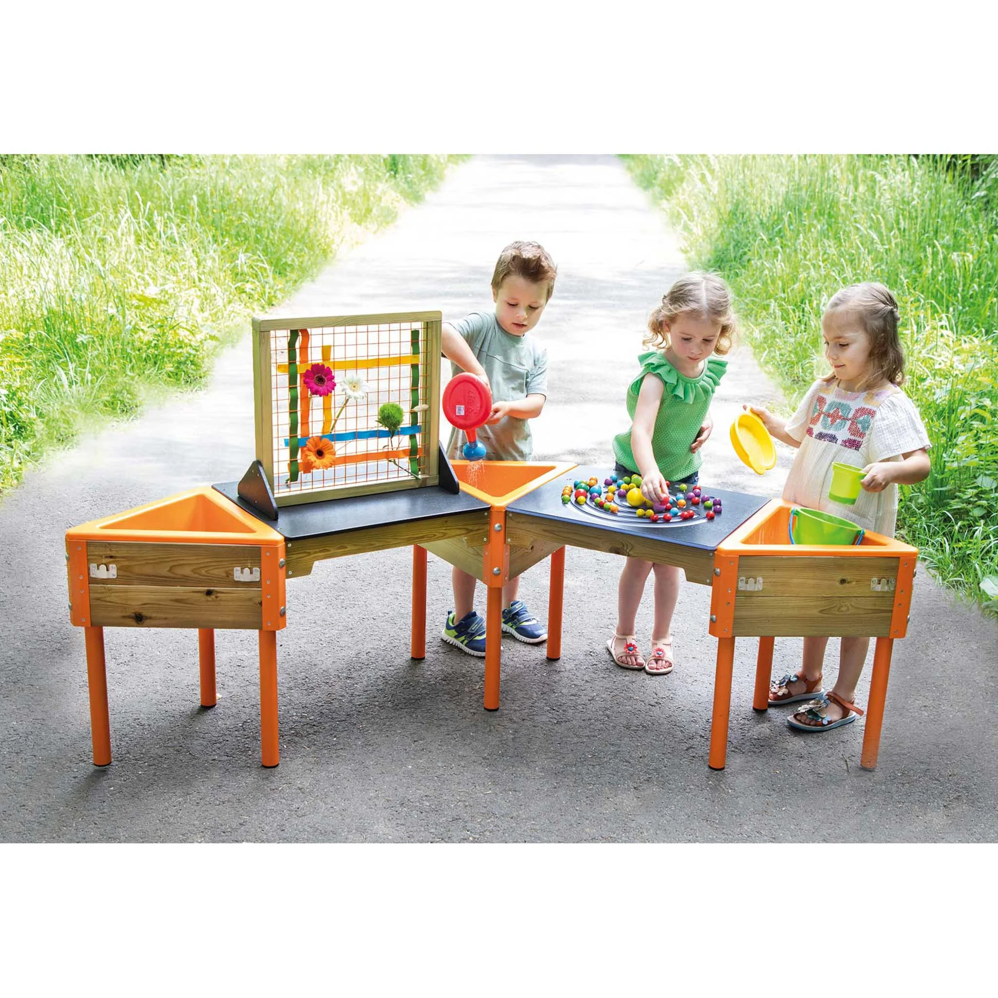 Kinderspielset, Outdoor-Spieltisch, Sortierspiel, Holztablett, Spielzeug Zubehör