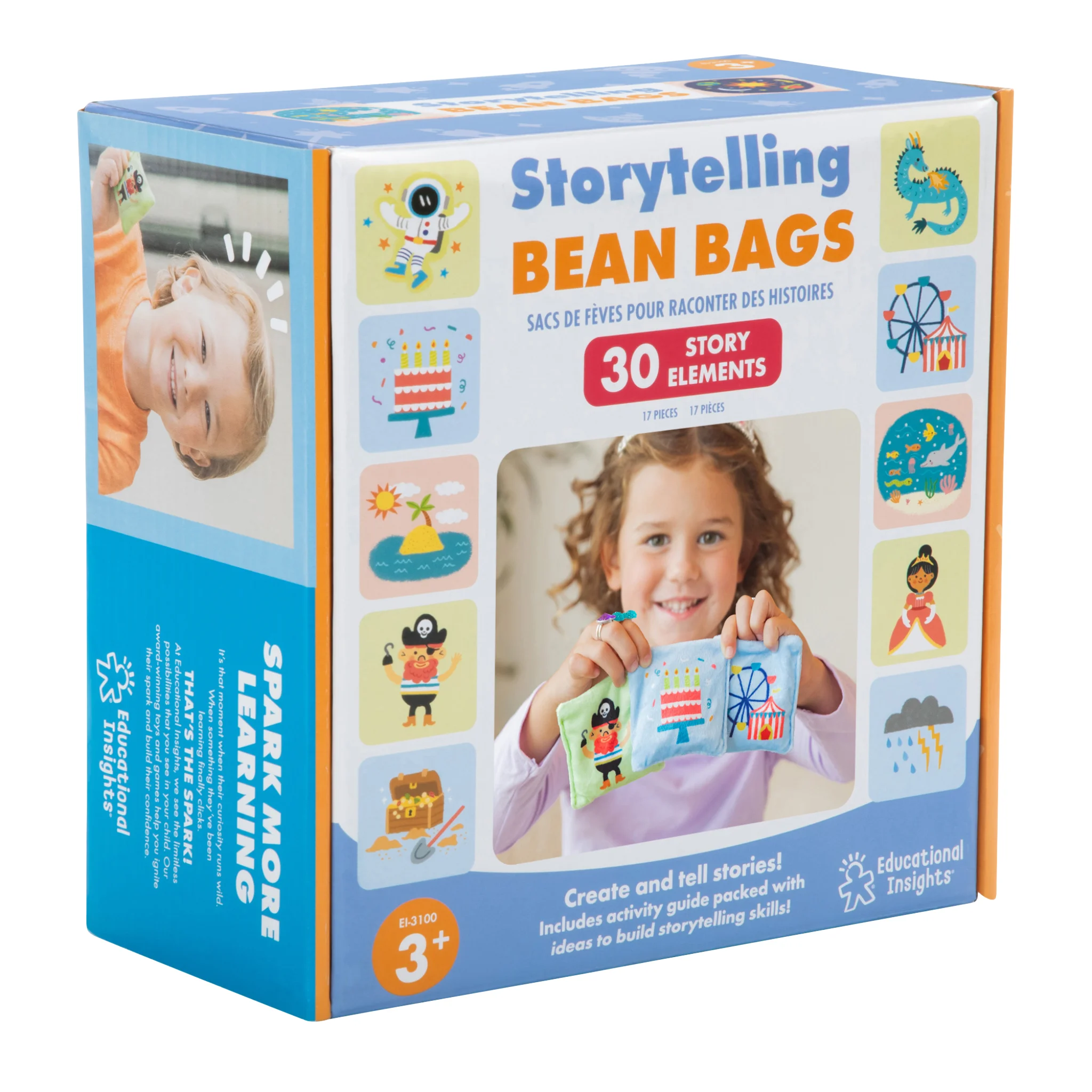 Storytelling, Bean Bags, Educational toy, 30 story elements, Young children