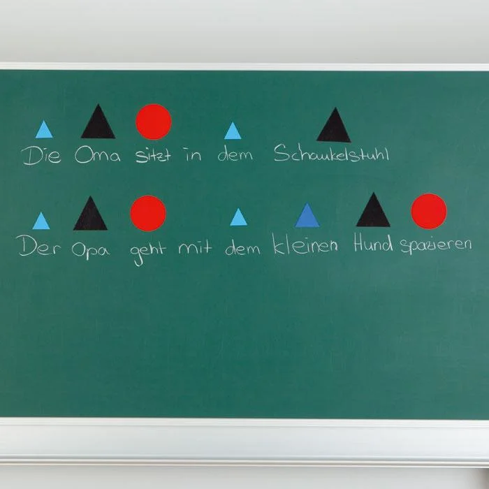 Schultafel, Kreidezeichnung, Pädagogisch, Kinderunterricht, Geometrische Formen