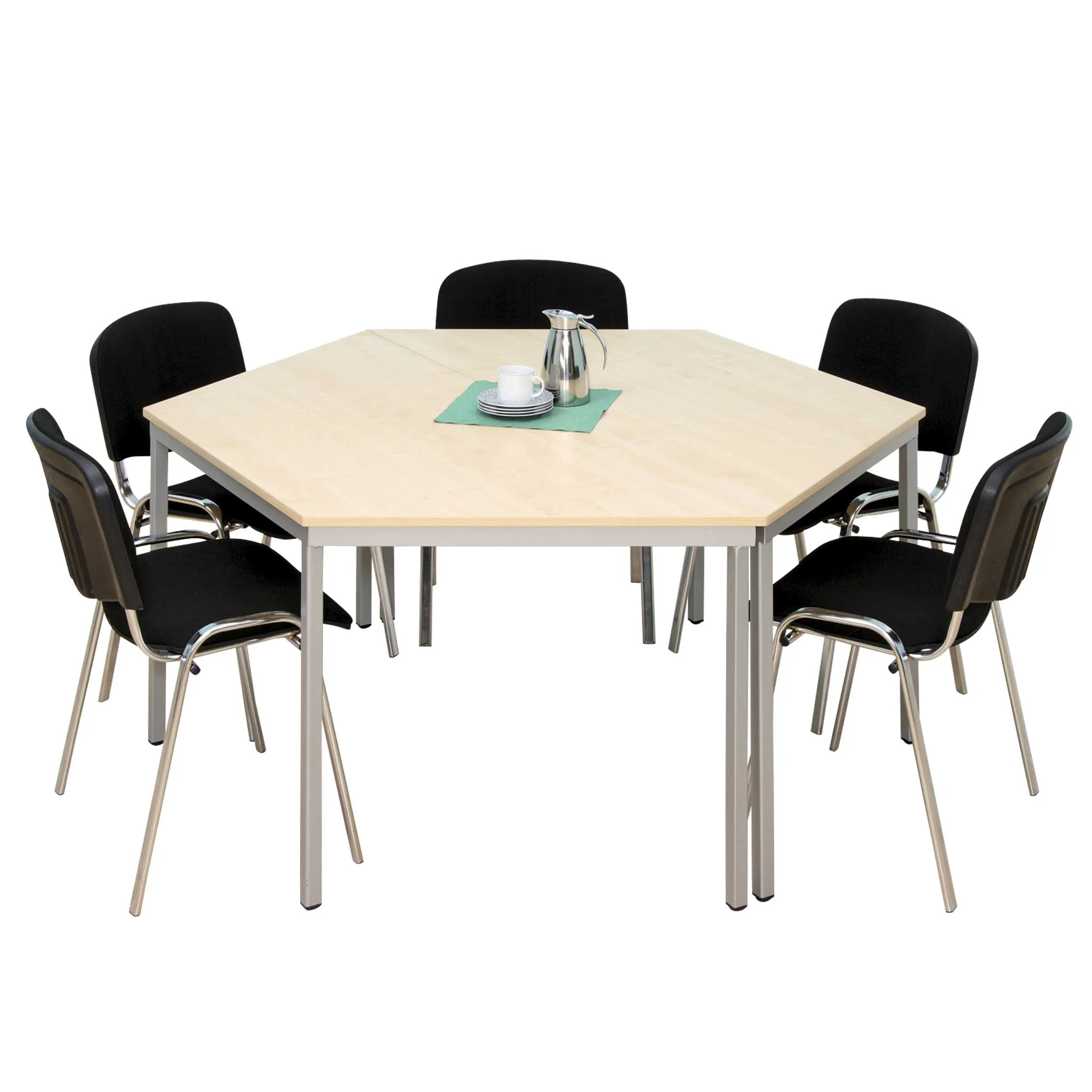 Esstisch, Runder/Eckiger Tisch, Holztisch, Metallbeine, Stuhlset