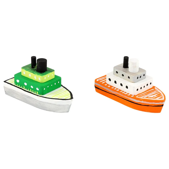 Spielzeugschiff, Holzschiff, Naval, mehrfarbig, Miniaturboot