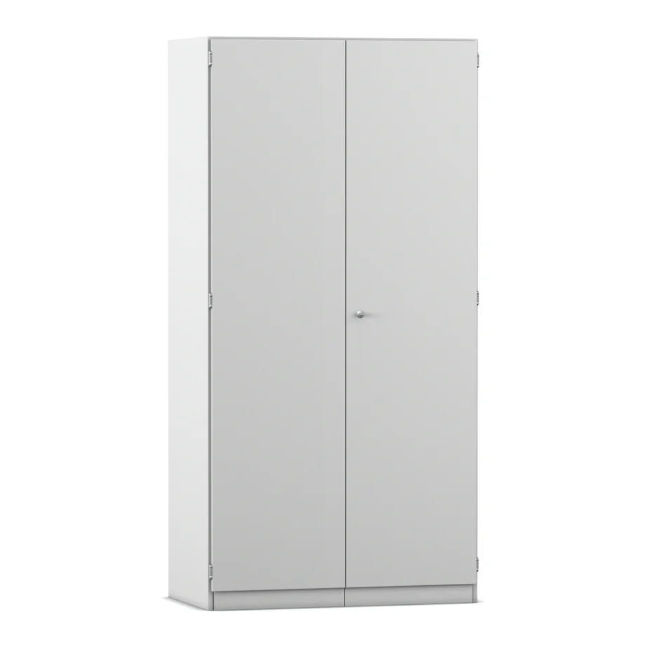 Schrank, Garderobenschrank, Zweitürig, Metalloptik, Schrankboden